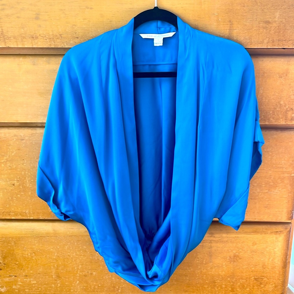 Diane von Furstenburg Clean Keiko Top - Blue - Size S